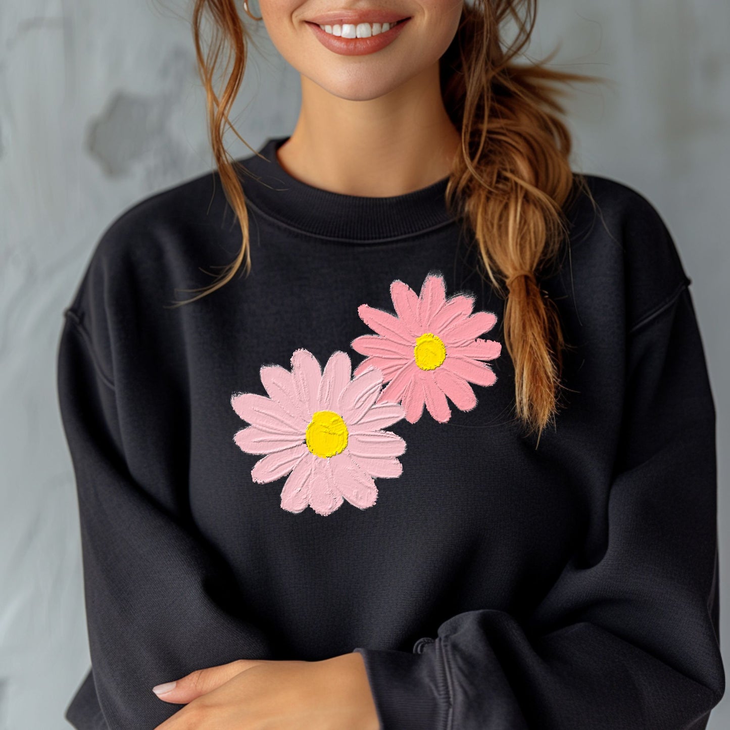 Painted Flowers Pink Pastel Cute