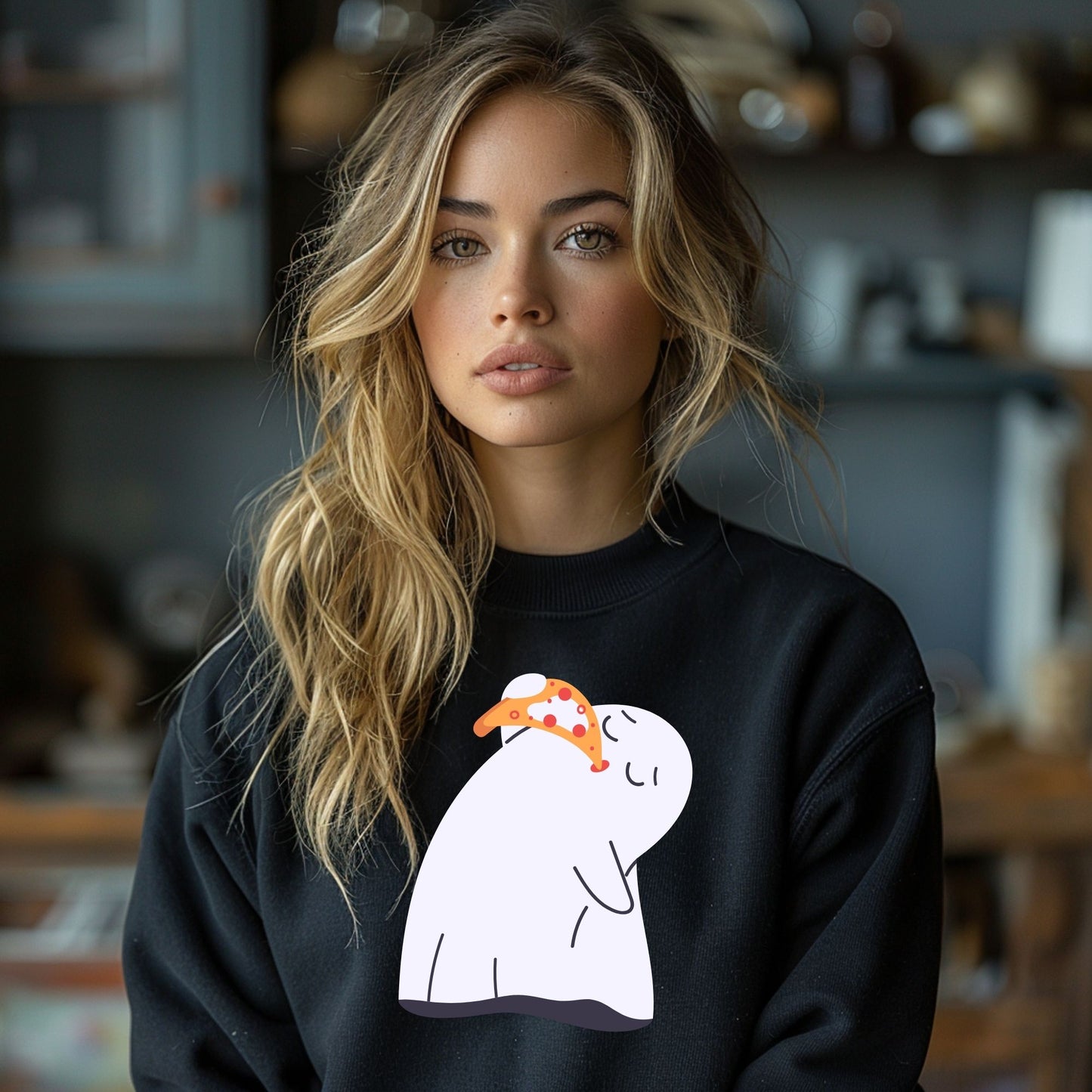Ghost Gobblin Pizza Funny Halloween Fall