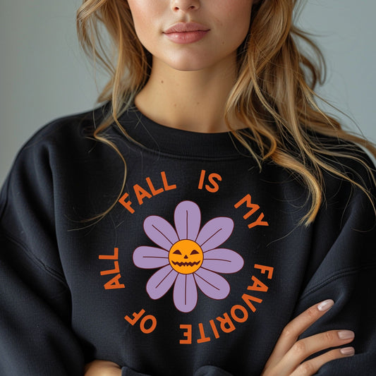 Fall is My Favorite Creepy Halloween Fall Flower Pumpkins Skulls Eyeball Floral Scary