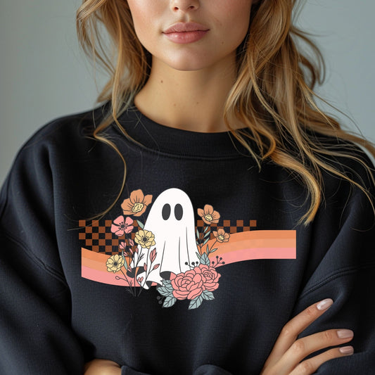 Ghost Cute Retro Floral Flowers Fall Halloween